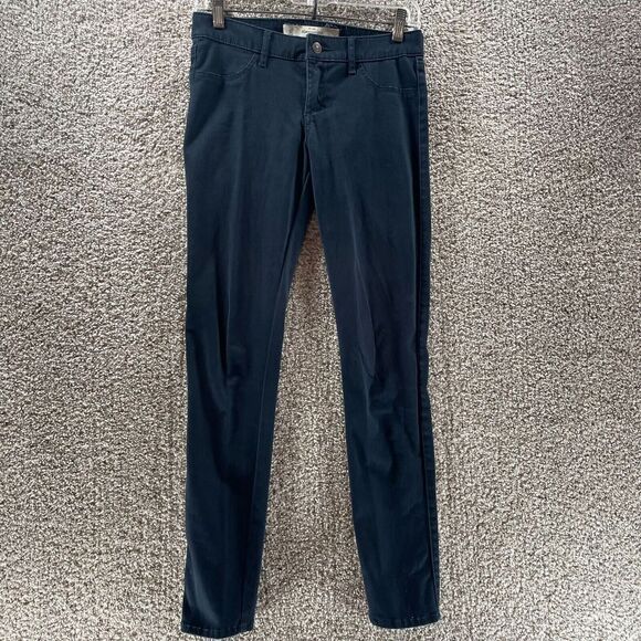 Abercrombie & Fitch Pants Womens 0 Blue Straight Leg Chino Clasiccore Preppy - Picture 1 of 11